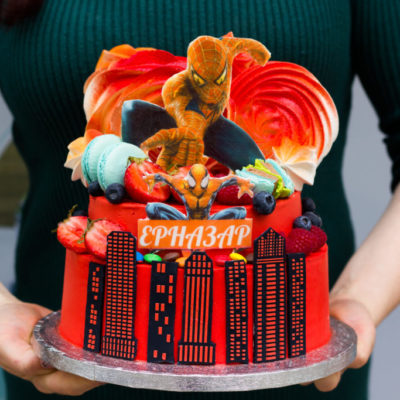 Dětský dort na objednávku Spiderman (2,5 kg, 2200 kč)
