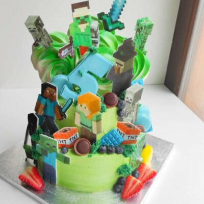 Dětský narozeninový dort Minecraft 21 (4 kg, 2800 kč)