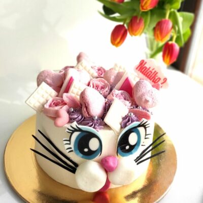 Dětský narozeninový dort Kočička 4 (2 kg, 1650 kč)