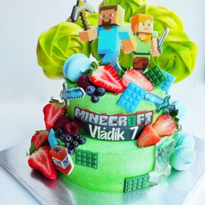 Dětský narozeninový dort Minecraft 23 (3,5 kg, 2500 kč)