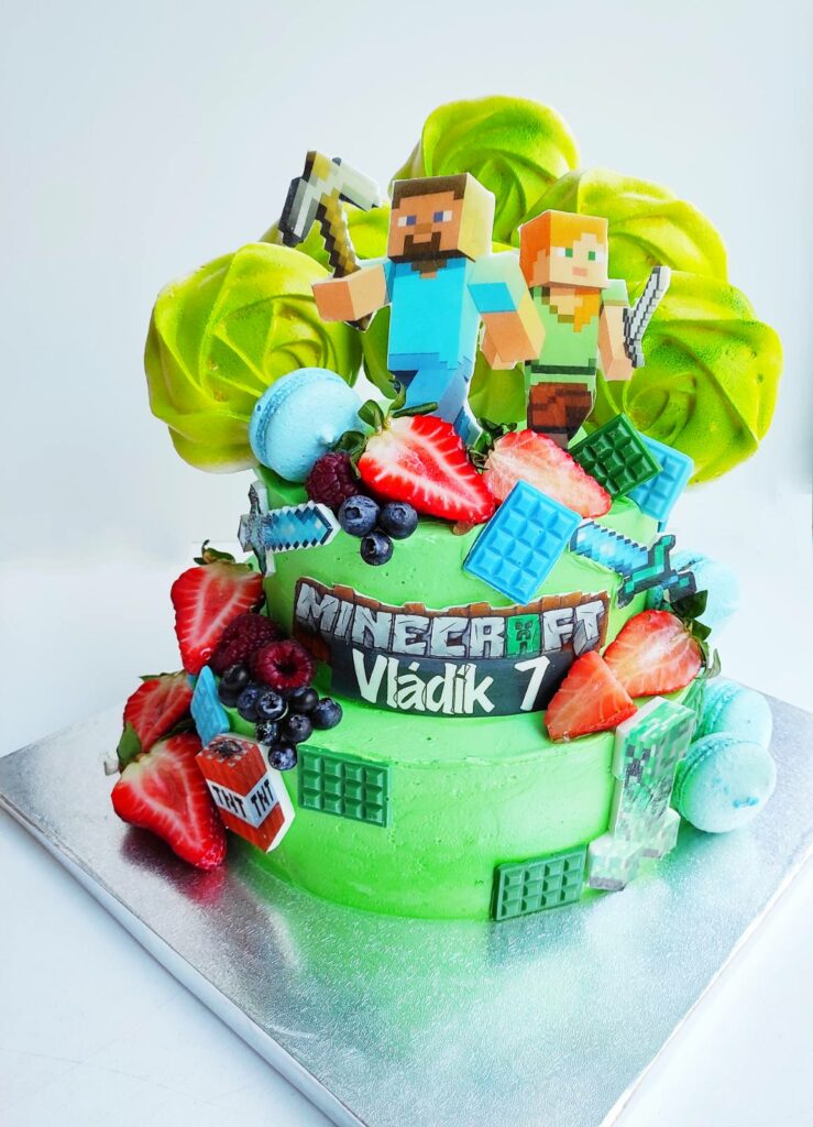 Dětský narozeninový dort Minecraft 23