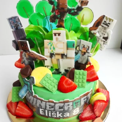 Narozeninový dort na objednávku Minecraft 25 (2 kg, 1900 kč)