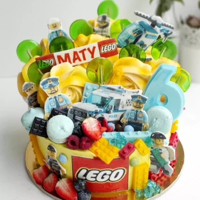 Dětský narozeninový dort pro kluka Lego City 6 (2,5 kg, 2200 kč)