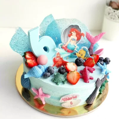 Dětský narozeninový dort Malá mořská víla 5 (2,5 kg, 2200 kč)