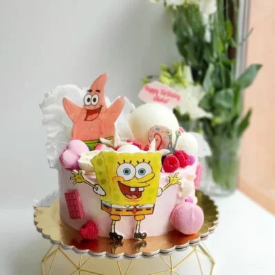 Narozeninový dort pro holku Sponge Bob 2 (2 kg, 1900 kč)