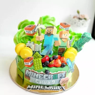Narozeninový dort pro kluka Minecraft 26 (2 kg, 1900 kč)